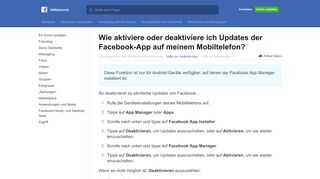 
                            3. Wie aktiviere oder deaktiviere ich Updates der Facebook-App auf ...