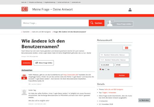 
                            6. Wie ändere ich den Benutzernamen? - Beantwortet - Deutsche Bahn