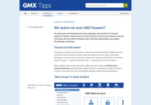 
                            5. Wie ändere ich mein GMX Passwort? | GMX Tipp