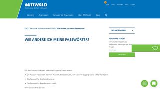 
                            9. Wie ändere ich meine Passwörter? - Mittwald