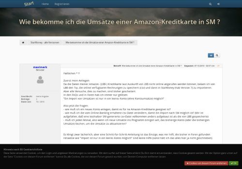 
                            9. Wie bekomme ich die Umsätze einer Amazon-Kreditkarte in SM ? • www ...