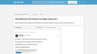 
                            12. Wie deaktiviere ich autostart von skype, steam, etc.? (Computer ...