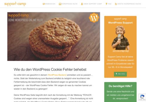 
                            2. Wie du den Wordpress Cookie Fehler behebst - Support Camp