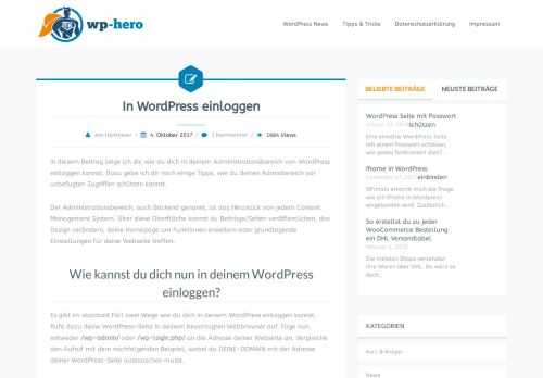 
                            10. Wie du dich in WordPress einloggen kannst - wp-hero