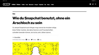 
                            5. Wie du Snapchat benutzt, ohne ein Arschloch zu sein - VICE