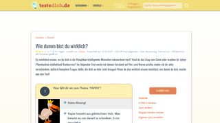 
                            2. Wie dumm bist du wirklich? - Teste-dich