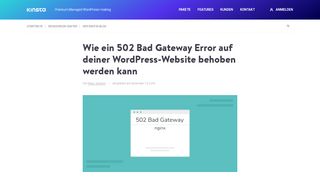 
                            5. Wie ein 502 Bad Gateway Error auf WordPress-Websites zu ... - Kinsta