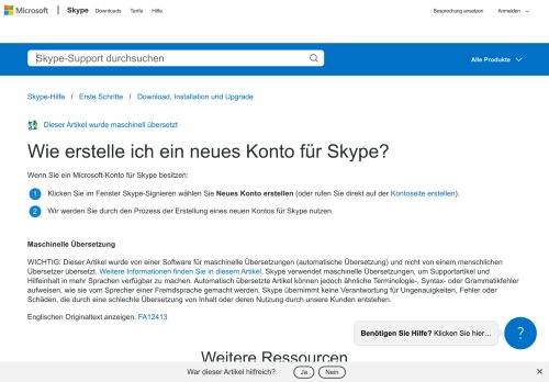 
                            1. Wie erstelle ich ein neues Konto für Skype? | Skype-Support