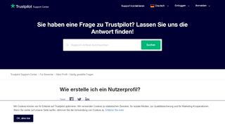 
                            8. Wie erstelle ich ein Nutzerprofil? – Trustpilot Support-Center