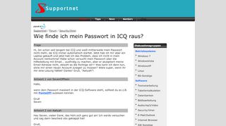 
                            9. Wie finde ich mein Passwort in ICQ raus? - Supportnet.de