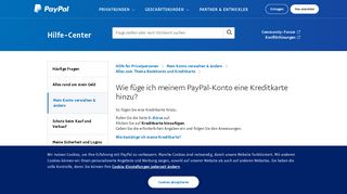 
                            1. Wie füge ich meinem PayPal-Konto eine Kreditkarte hinzu?