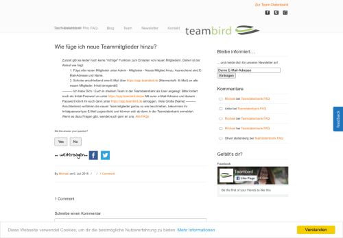 
                            4. Wie füge ich neue Teammitglieder hinzu? – teambird Blog