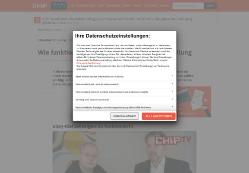 
                            10. Wie funktioniert ebay-Kleinanzeigen? Eine Anleitung - CHIP