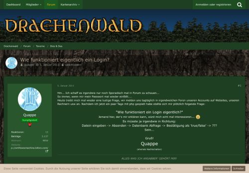 
                            1. Wie funktioniert eigentlich ein Login? - Dies & Das - Drachenwald