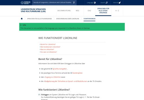 
                            12. Wie funktioniert LSKonline — Lehrzentrum Sprachen ... - TU Dresden