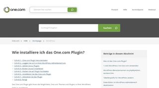 
                            9. Wie installiere ich das One.com Plugin? – Hilfe | One.com