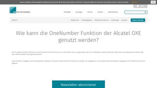 
                            3. Wie kann die OneNumber Funktion der Alcatel OXE genutzt werden?