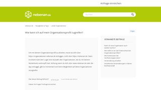 
                            7. Wie kann ich auf mein Organisationsprofil zugreifen? – nebenan.de