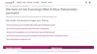 
                            6. Wie kann ich bei Eurowings Miles & More Statusmeilen sammeln?