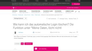 
                            13. Wie kann ich das automatische Login löschen? - Telekom hilft ...