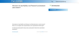 
                            11. Wie kann ich das MySQL root Passwort zurücksetzen oder ändern?