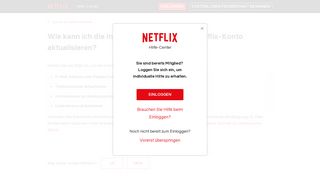 
                            2. Wie kann ich die Informationen in meinem Netflix-Konto aktualisieren?