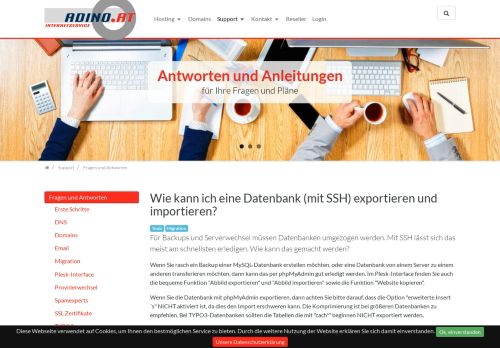 
                            4. Wie kann ich eine Datenbank (mit SSH) exportieren und ... - adino.at