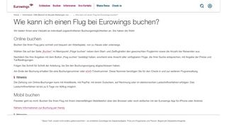 
                            6. Wie kann ich einen Flug bei Eurowings buchen?