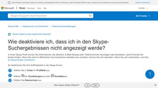 
                            5. Wie kann ich festlegen, dass ich in Suchergebnissen ... - Skype Support
