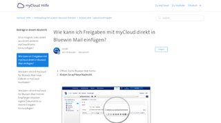 
                            13. Wie kann ich Freigaben mit myCloud direkt in Bluewin Mail einfügen ...