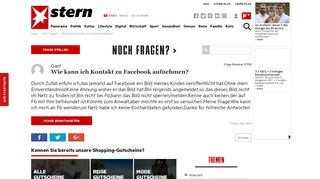 
                            8. Wie kann ich Kontakt zu Facebook aufnehmen? | STERN.de - Noch ...