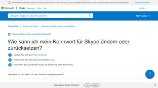 
                            5. Wie kann ich mein Kennwort für Skype ändern oder zurücksetzen ...