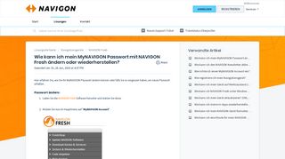 
                            12. Wie kann ich mein MyNAVIGON Passwort mit NAVIGON Fresh ändern ...