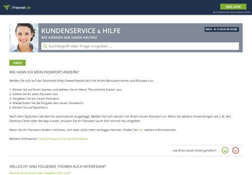 
                            2. Wie kann ich mein Passwort ändern? - Kundenservice - Freenet