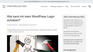 
                            7. Wie kann ich mein WordPress Login schützen? - Internetkurse Köln