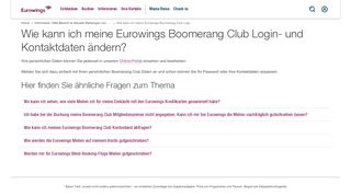 
                            5. Wie kann ich meine Eurowings Boomerang Club Login- und ...