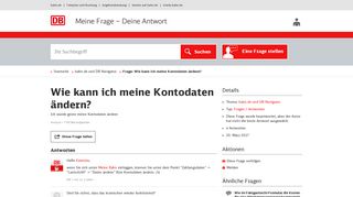 
                            3. Wie kann ich meine Kontodaten ändern? - Beantwortet - Deutsche Bahn