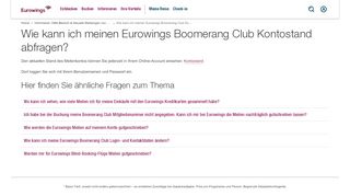 
                            4. Wie kann ich meinen Eurowings Boomerang Club Kontostand ...