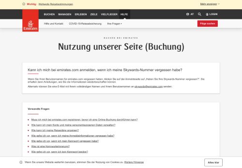 
                            8. Wie kann ich mich bei Emirates.com anmelden, wenn ich meine ...