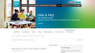 
                            8. Wie kann ich „One-Click-Trading“ nutzen? - Consorsbank ...