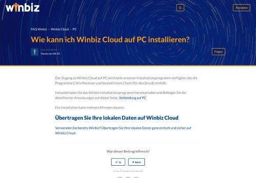 
                            10. Wie kann ich Winbiz Cloud auf einen PC installieren ? – FAQ - Häufig ...