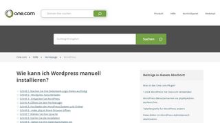 
                            3. Wie kann ich Wordpress manuell installieren? – Hilfe | One.com