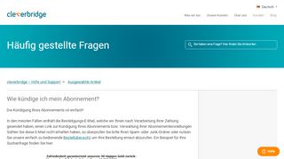 
                            6. Wie kündige ich mein Abonnement? – cleverbridge – Hilfe und Support