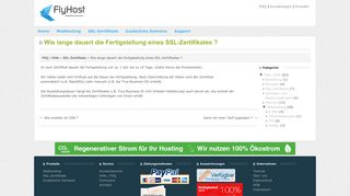 
                            2. Wie lange dauert die Fertigstellung eines SSL-Zertifikates ? | FlyHost.de