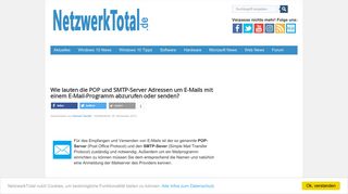 
                            12. Wie lauten die POP und SMTP-Server Adressen um E-Mails mit ...