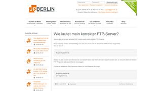 
                            1. Wie lautet mein korrekter FTP-Server? - JPBerlin - Politischer Provider ...