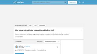 
                            4. Wie logge ich mich bei einem Cisco Modem ein? (Login ...