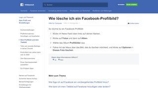 
                            12. Wie lösche ich ein Profilbild? | Facebook-Hilfebereich | Facebook