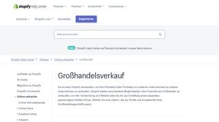 
                            2. Wie man als Großhändler verkauft · Shopify Help Center