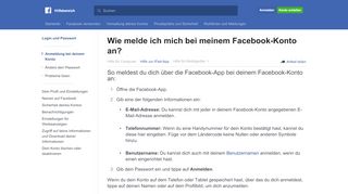 
                            6. Wie melde ich mich bei meinem Facebook-Konto an? | Facebook ...